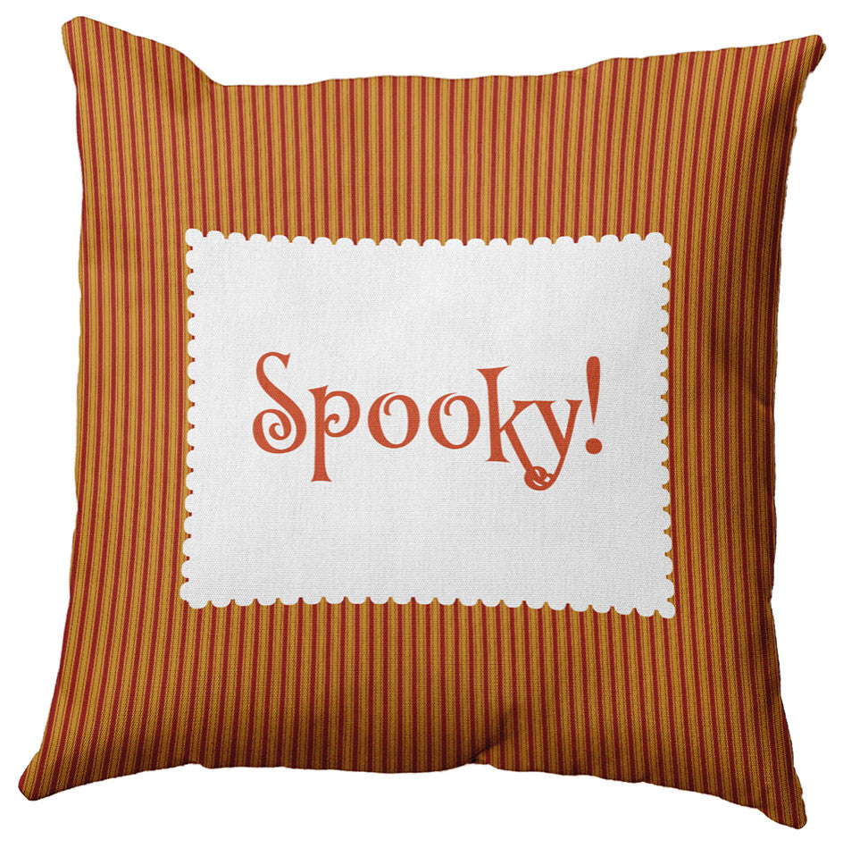 Halloween Spooky Ticking Accent Pillow, Dark Red, 26"x26"