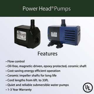 Power Head Pump 80 GPH With 6-Foot Cord
