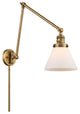 Cone Swing Arm With Switch, Brushed Brass, Matte White, Matte White