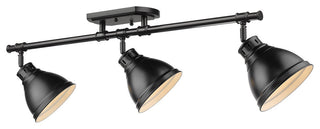 Golden Lighting 3602-3SF-BLK Duncan 3 Light 35"W Fixed Rail - Black / Matte