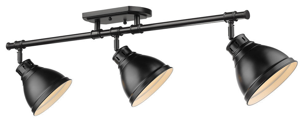 Golden Lighting 3602-3SF-BLK Duncan 3 Light 35"W Fixed Rail - Black / Matte