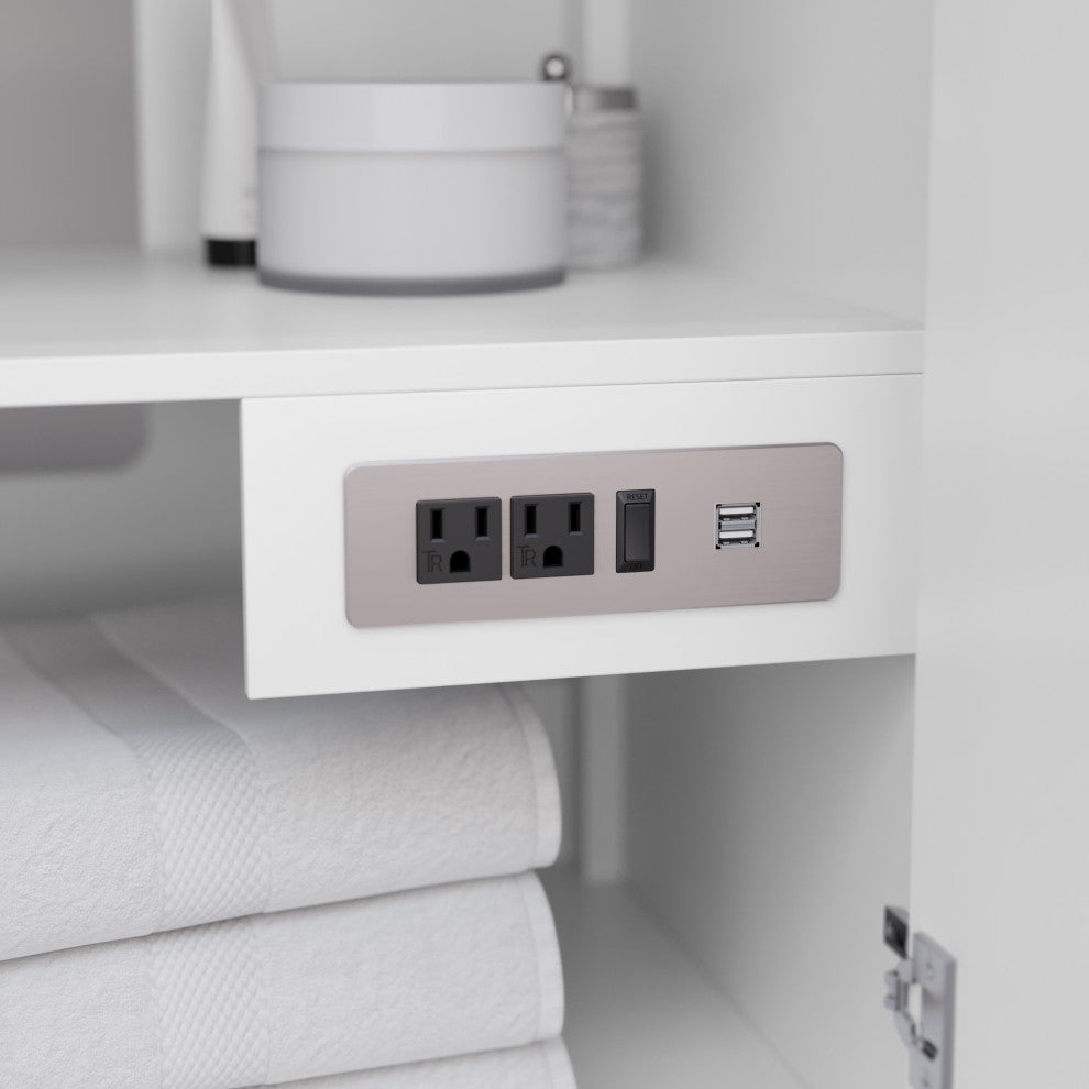 Wyndham WCF414160DWHCMUNSM58 Strada 60 Inch Double Bathroom Vanity in White