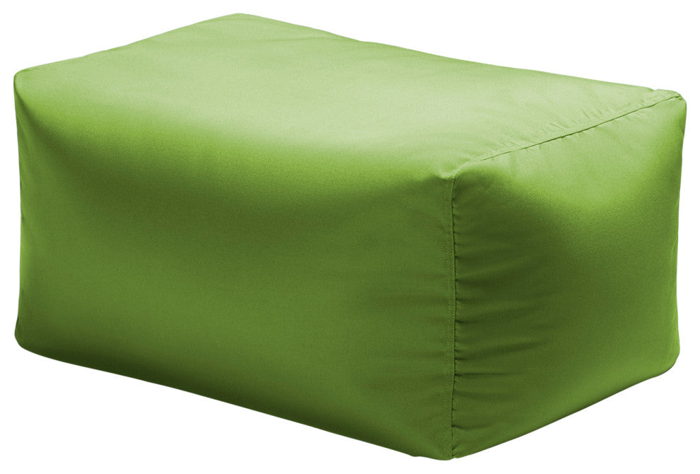 Leon Outdoor Patio Bean Bag Ottoman, Lime