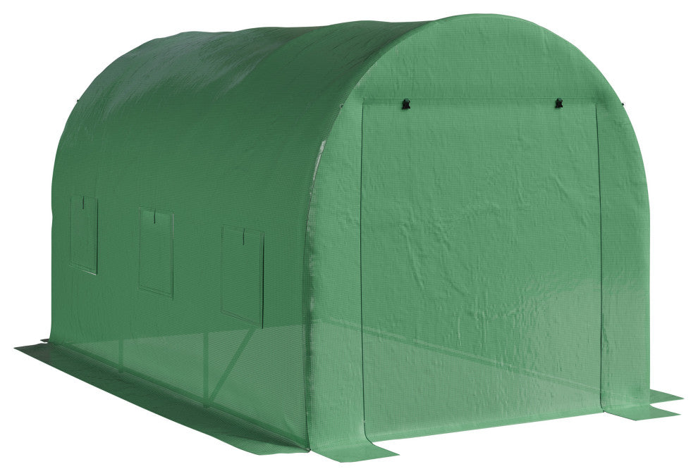 Walk, Greenhouse Outdoor Green House With Windows Mesh-Reinforced Cover
