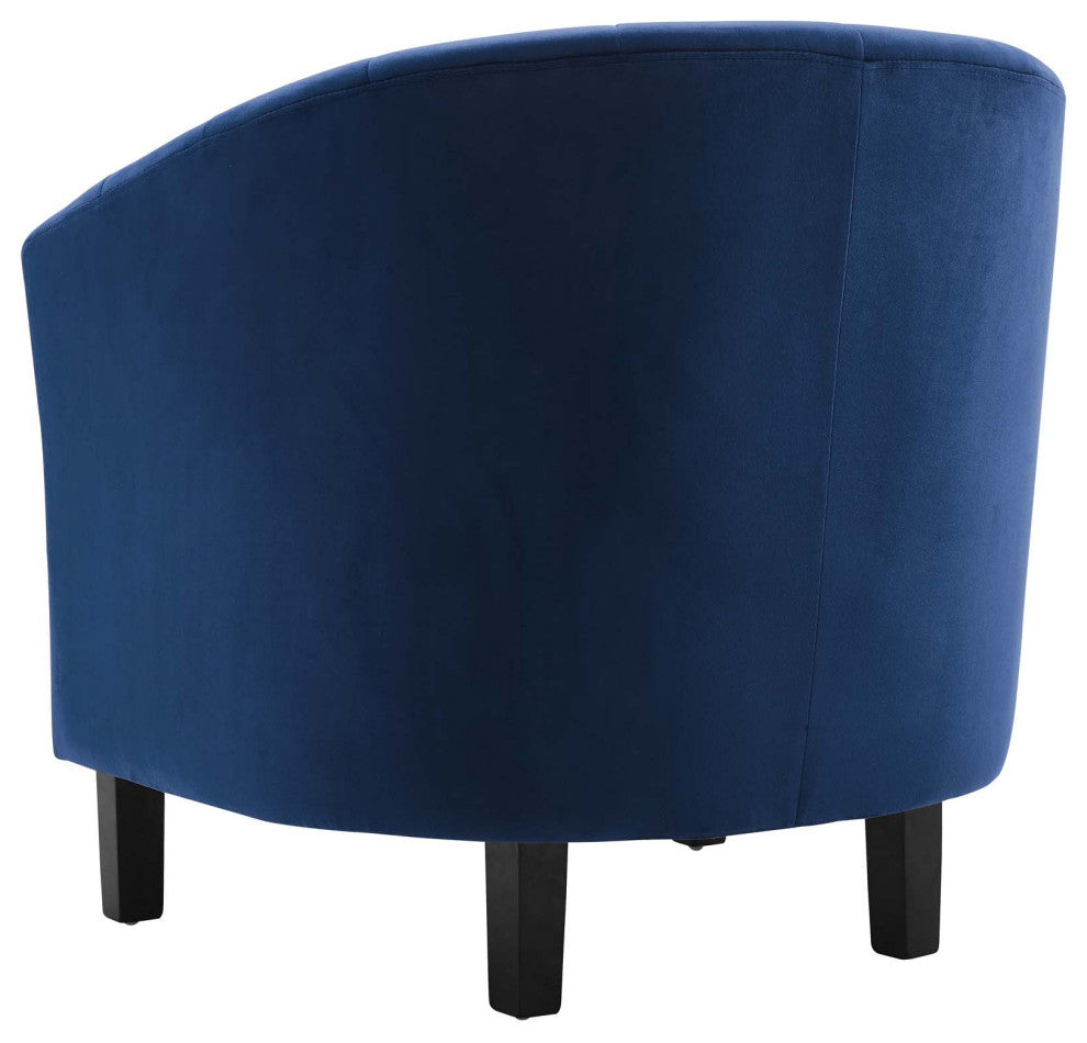 Tufted Armchair and Loveseat Sofa Set, Velvet, Blue Navy, Modern, Lounge