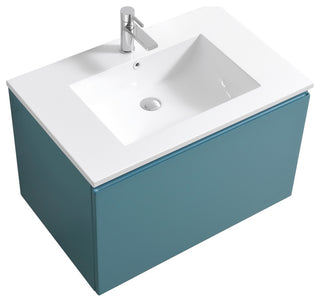 Balli 32'' Wall Mount Modern Bathroom Vanity, Teal Green