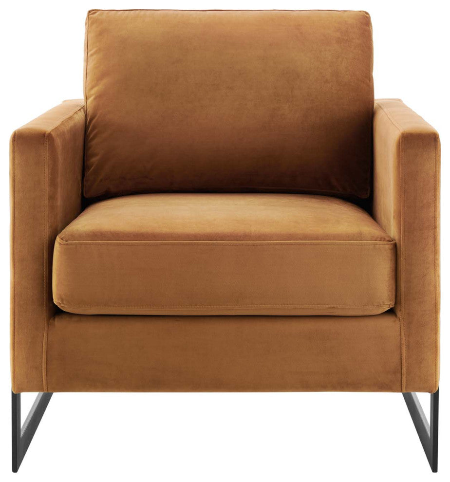 Accent Chair, Velvet, Metal, Black Brown, Modern, Living Lounge Hospitality