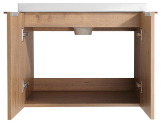 BNK Wall-Mounted Bathroom Cabinet Set with Soft-Close Doors, Imitative Oak, 36inch