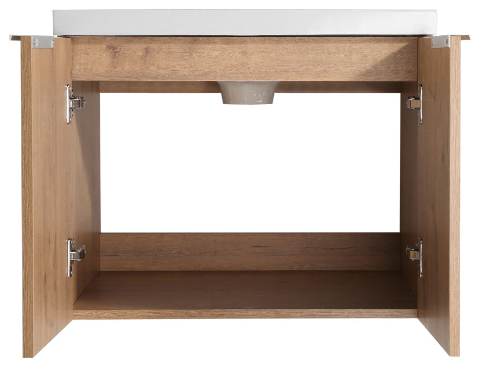 BNK Wall-Mounted Bathroom Cabinet Set with Soft-Close Doors, Imitative Oak, 36inch