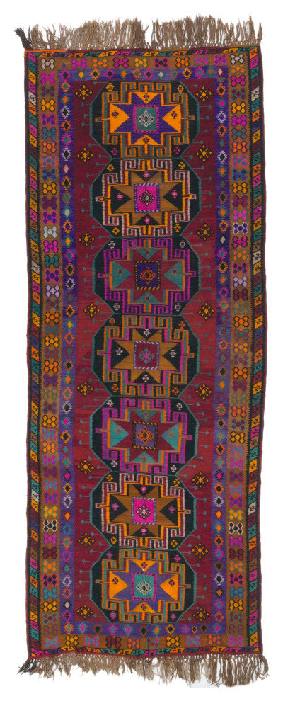 Vintage Kars Kilim Rug 5' 3" x 13' 5", 63 in. x 161 in.
