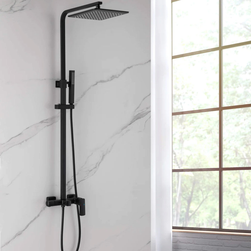 Rain Shower System with Tub Spout and High Pressure 10" Rain Shower Head