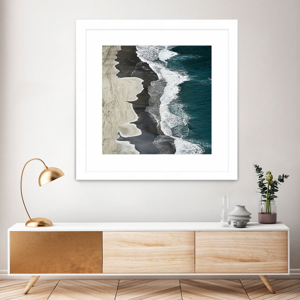 "Molenaar - Running Waves" Matted and Framed, 36"x36"