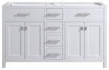 London 60-in White Bathroom Vanity Base Cabinet Without Top