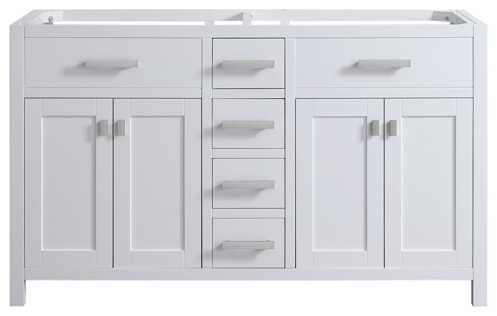 London 60-in White Bathroom Vanity Base Cabinet Without Top