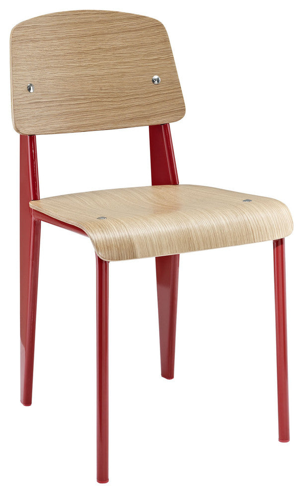 Modern Natural Red Cabin Dining Side Chair
