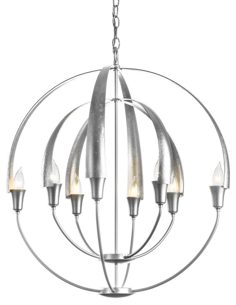 Double Cirque Chandelier, Sterling Finish