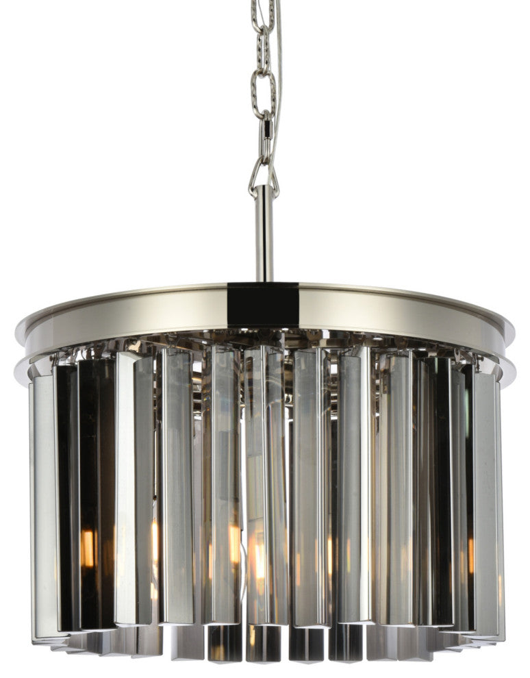 Elegant Lighting 1208D16-SS/RC Sydney 3 Light 16"W Crystal - Polished Nickel