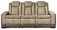 Bowery Hill Modern Faux Leather Power Reclining Sofa in Brown