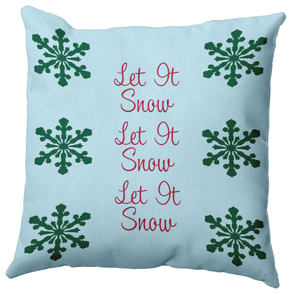 Let It Snow Indoor/Outdoor Throw Pillow, Omar, 20"x20"
