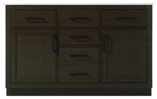 Home Living 54" Double Bathroom Vanity, Mocha Brown