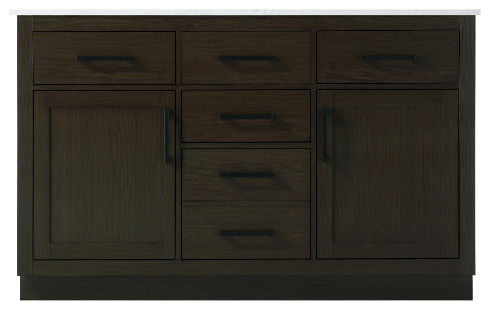 Home Living 54" Double Bathroom Vanity, Mocha Brown