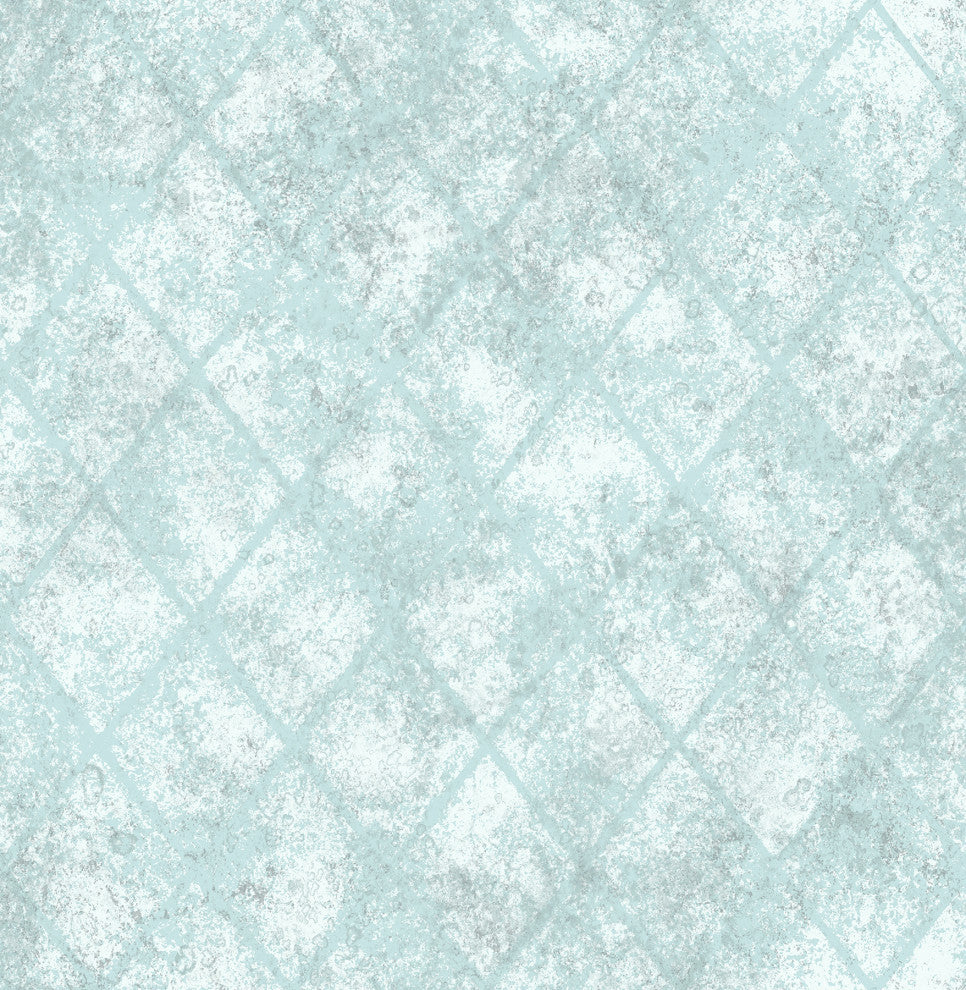 Mercury Glass Blue Distressed Metallic Wallpaper, Bolt