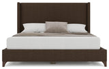 Nativa Interiors Megan Classic Plain Upholstered Bed, Brown, Queen