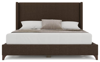 Nativa Interiors Megan Classic Plain Upholstered Bed, Brown, Queen