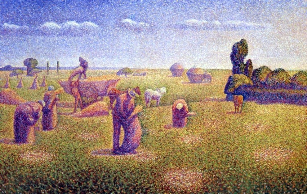 Charles Angrand The Harvesters, 18"x27" Wall Decal Print