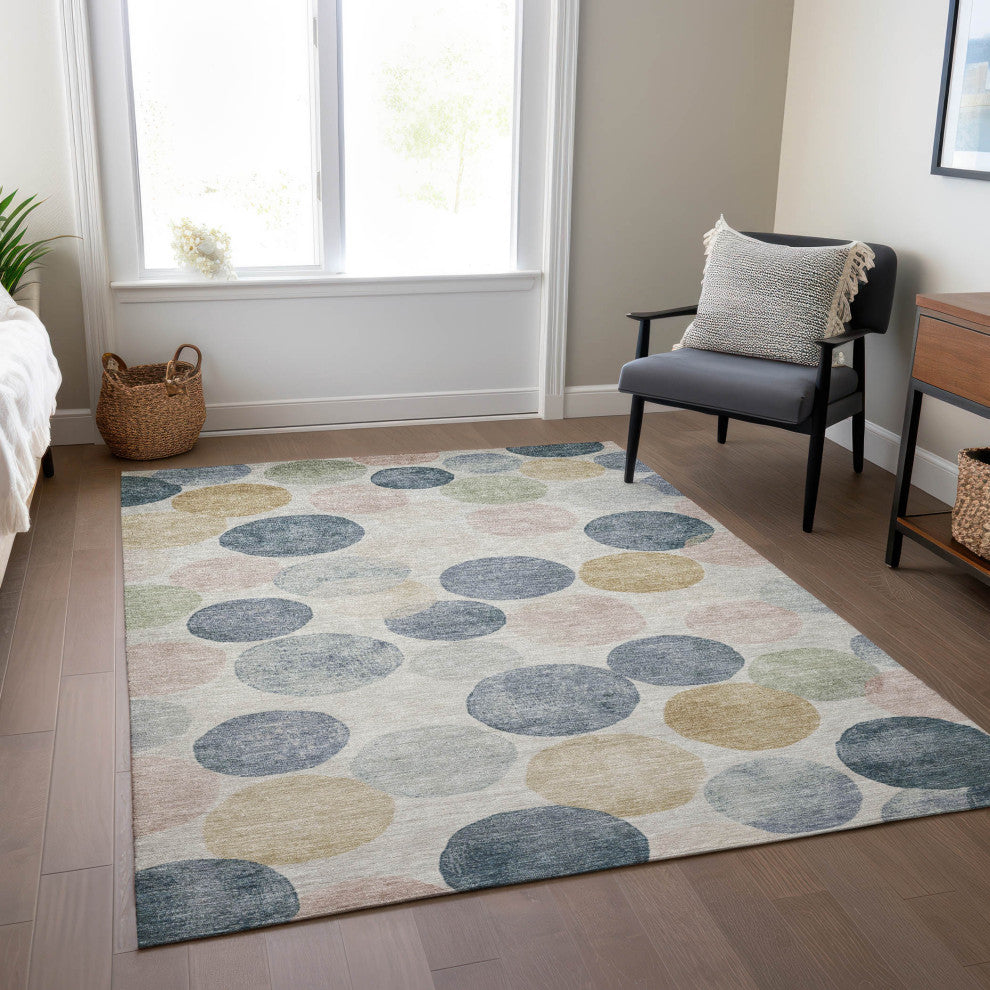 Machine Washable Indoor/Outdoor Chantille ACN1898 Beige 3' x 5' Rug