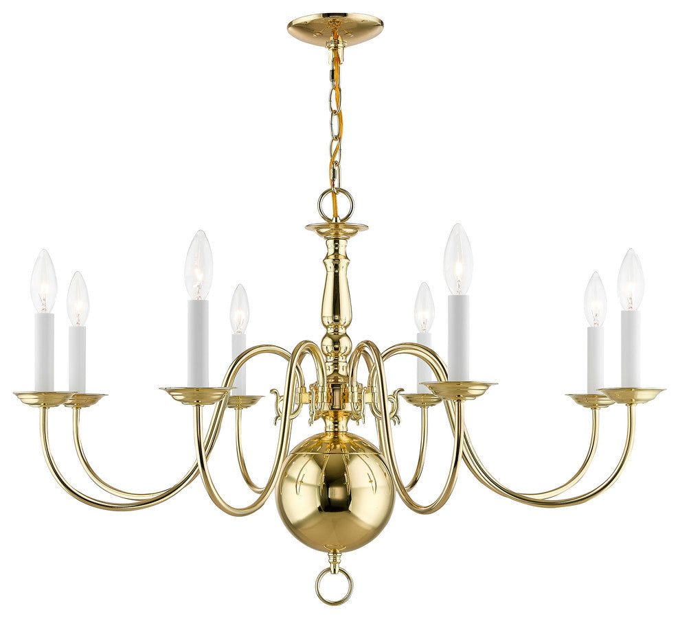 Williamsburgh Chandelier, Polished Brass