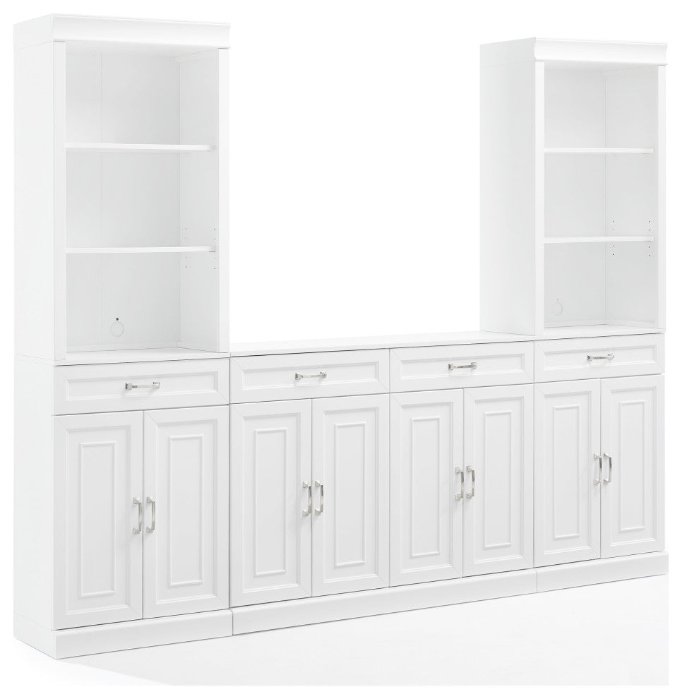 Stanton 3, Piece Sideboard, Storage Bookcase Set, Sideboard, 2 Bookcases