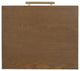 Pilster Contemporary End Table with Storage, Walnut, Natural, and Antique Gold