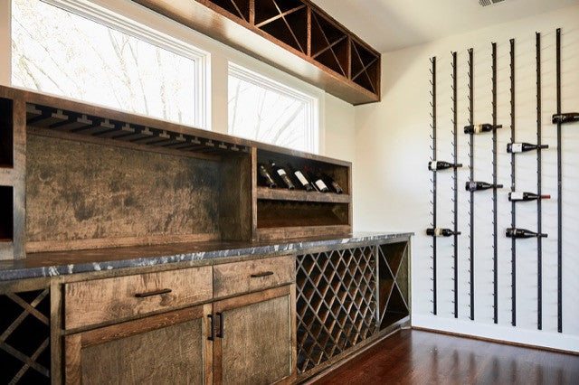 W Series Wine Rack 3 Wall Mounted Metal Bottle Storage, Chrome Luxe, 9 Bottles
