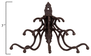 Antique Cast Iron Wall Hooks in Rust Finish