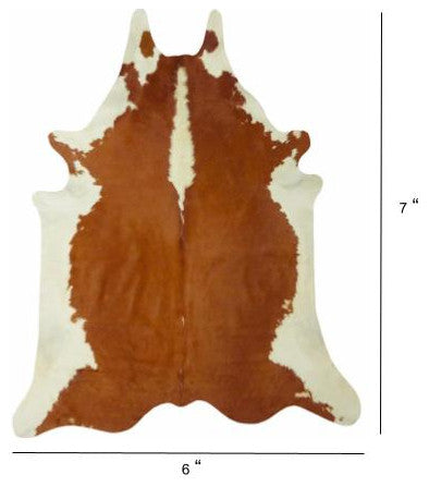 6 Ft Hereford Brindled Cowhide Rug