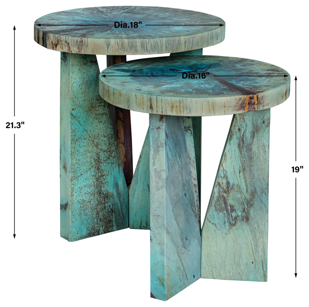 Uttermost Nadette Blue nesting tables, 2-Piece Set