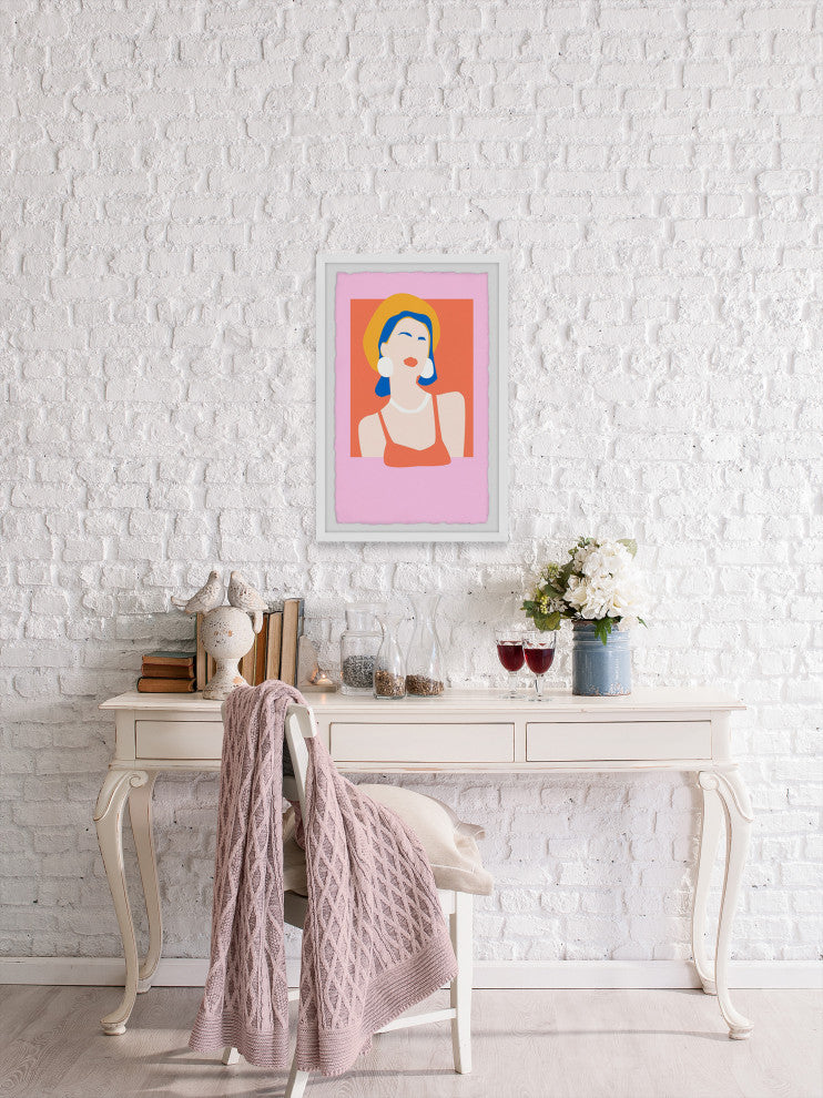 "Yellow Hat" Framed Painting Print, 30x45