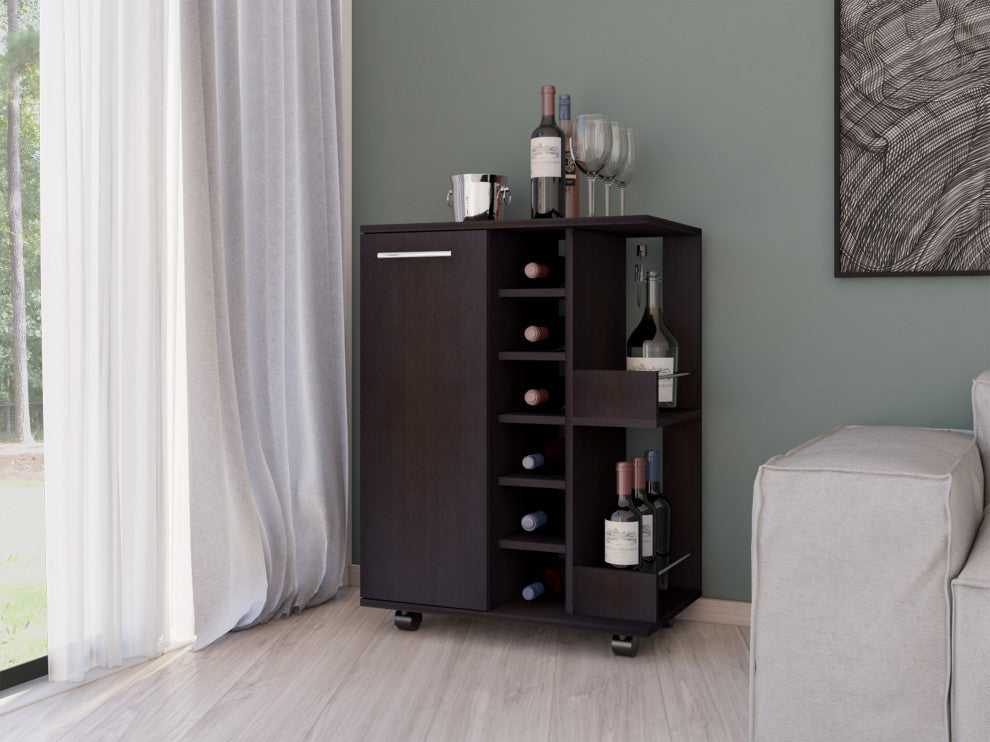 Magda Bar Cart, Black Wengue