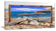 "Framed Beach Umbrellas" Seashore Art Canvas Print, 40"x20"