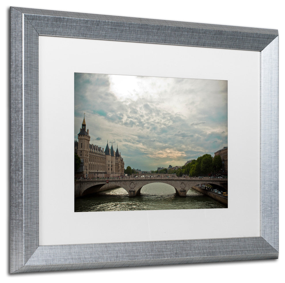 "40" Framed Art by Yale Gurney, Silver, White, 20"x16"