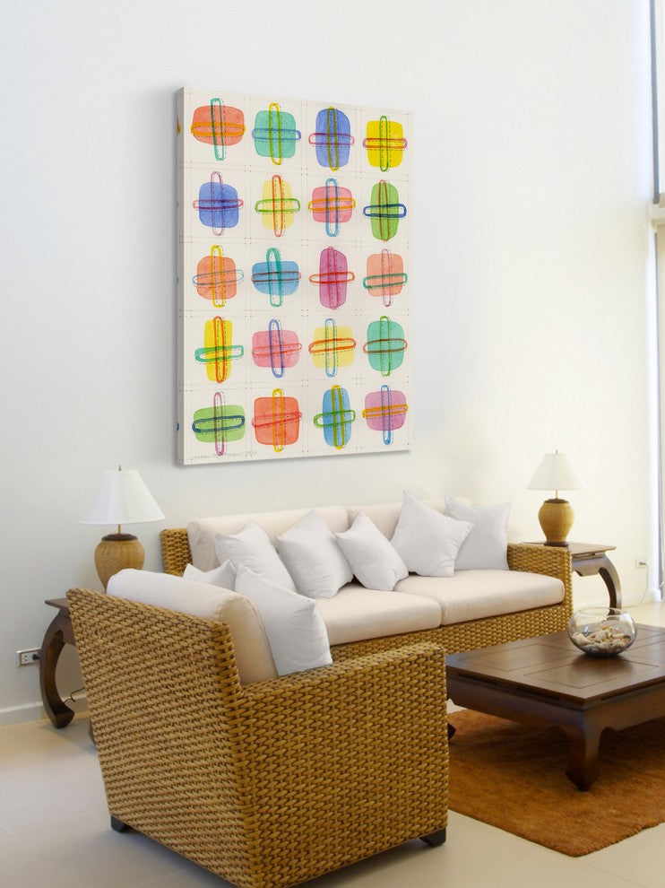 Marmont Hill, "Color Chunks" by Nikki Galapon Painting on Wrapped Canvas, 24x36