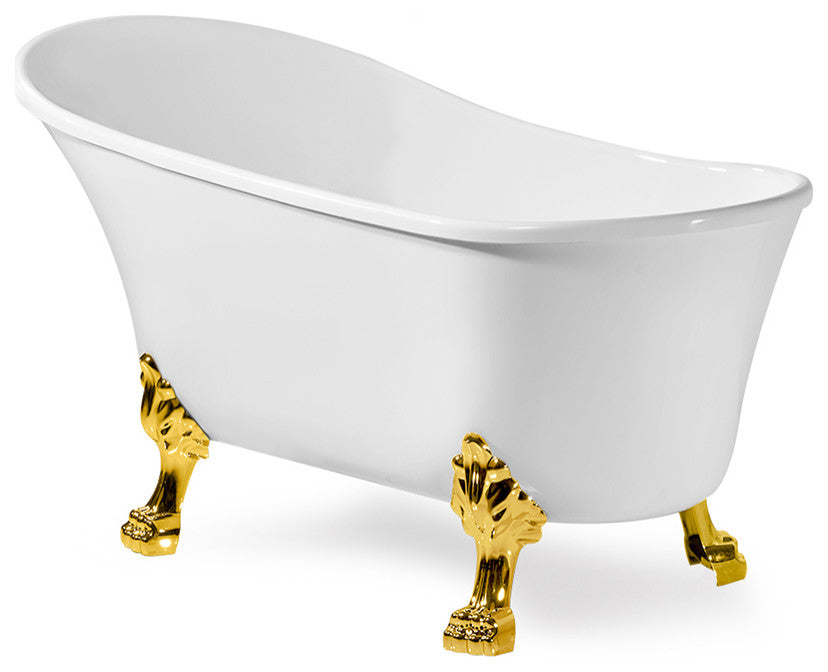 63" Streamline NPT9348GLD-GLD Clawfoot Tub With Internal Drain