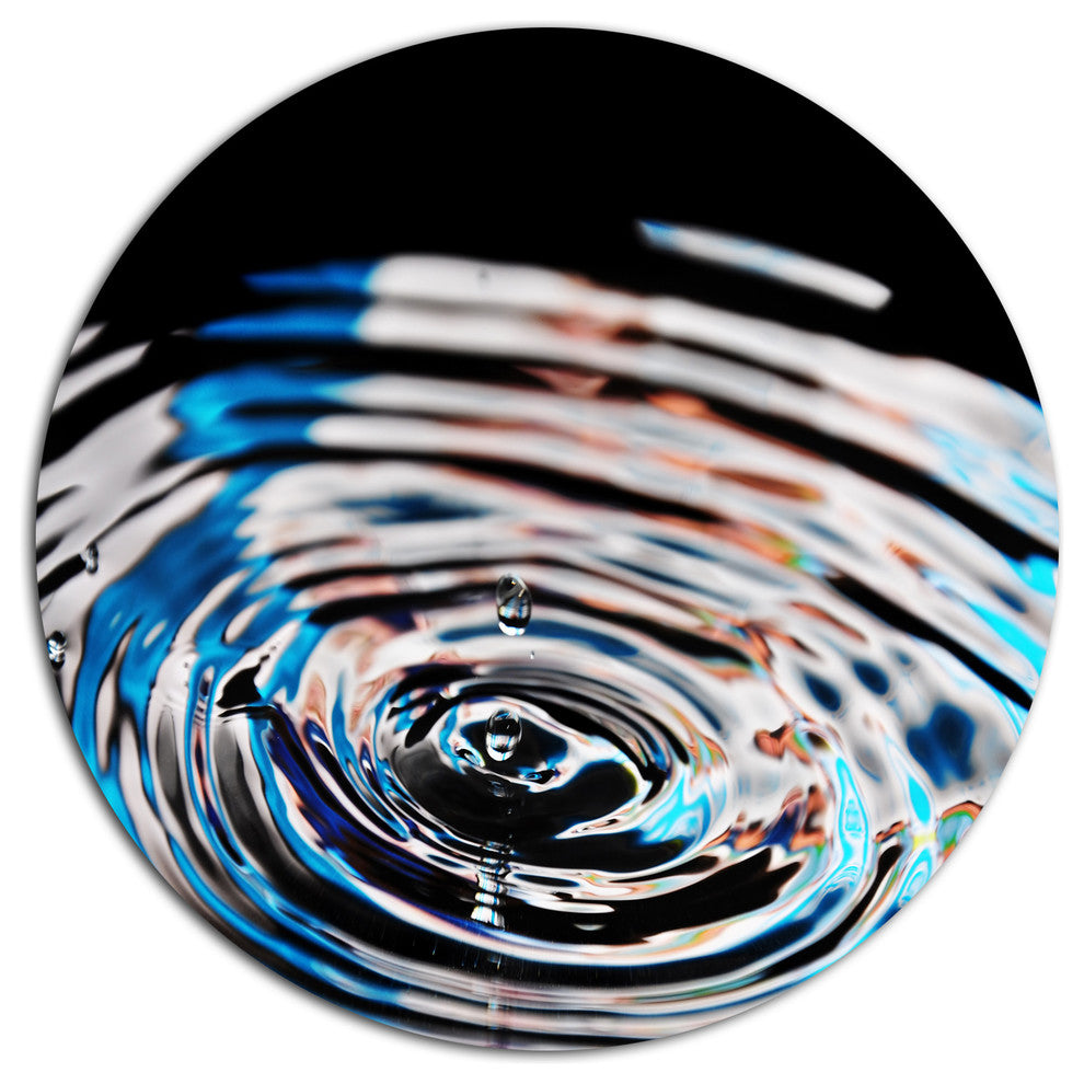Beautiful Splash Of Purple Water, Abstract Disc Metal Wall Art, 23"