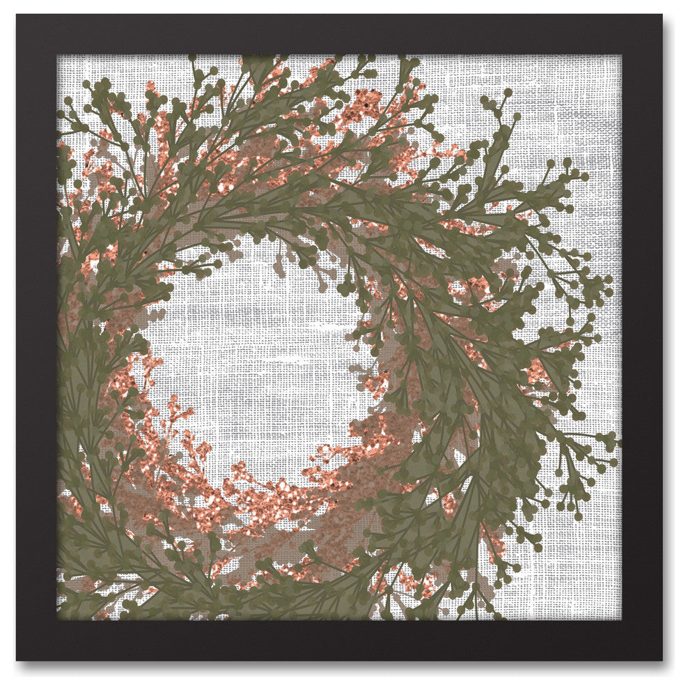 Christmas Wreath 12x12 Black Framed Canvas