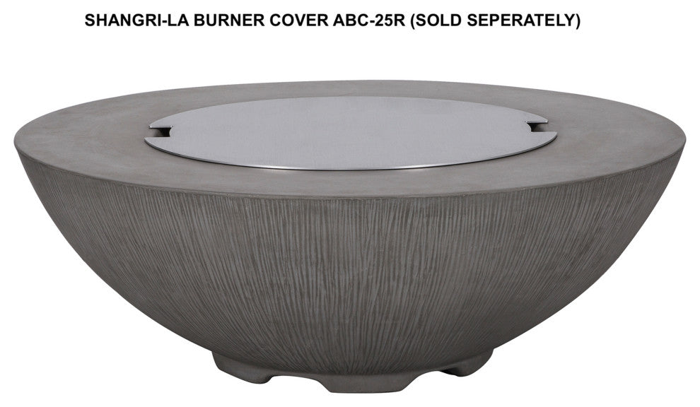 Pyromania Shangri-La Concrete Fire Bowl, 41", Slate Gray, Propane