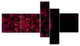 Large Red Alien Fractal Flower, Red, Floral Art Canvas Print, 60"x32", 5 panels