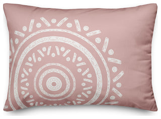Simple Pink Boho Circle 20x14 Indoor/Outdoor Pillow