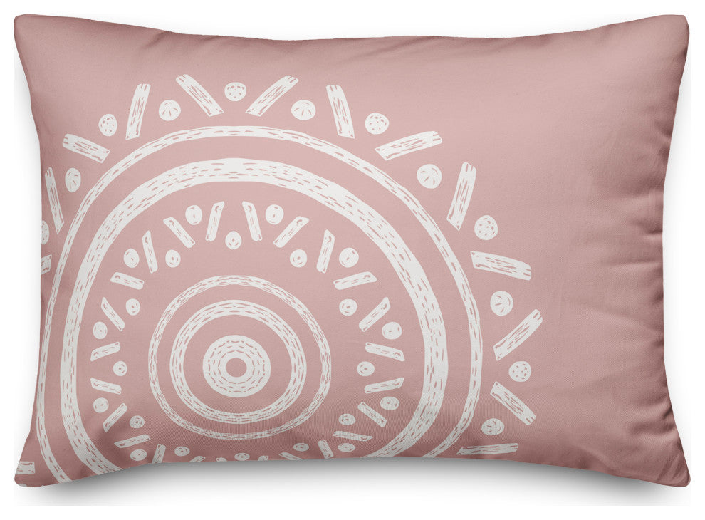 Simple Pink Boho Circle 20x14 Indoor/Outdoor Pillow