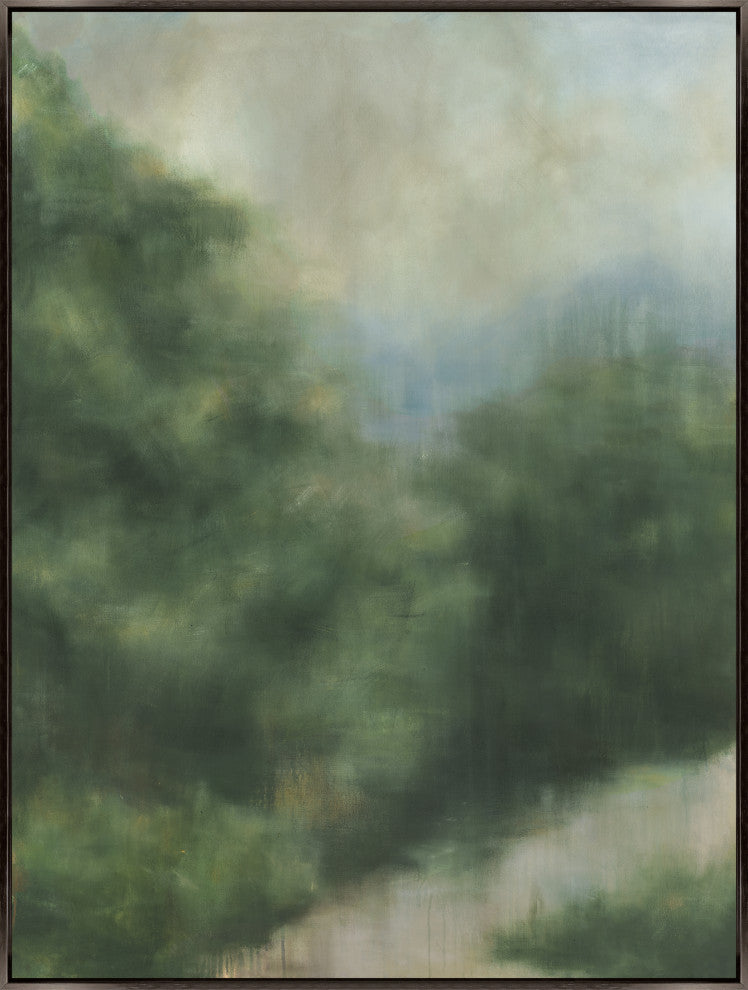 36x48 Last Night's Rain I, Framed Artwork, Espresso